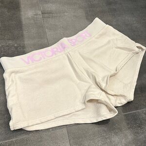 Victoria Sport Cream Athletic Shorts for Women